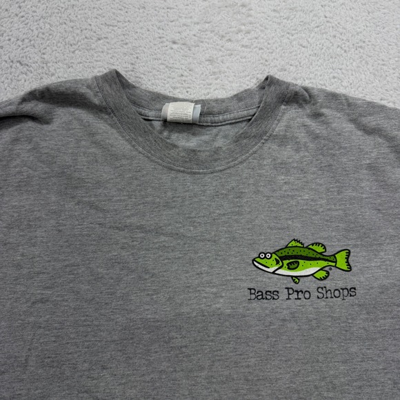VTG Bass Pro Shops Mens Graphic T Shirt Gray Fish Identification XL Funny - Picture 2 of 8